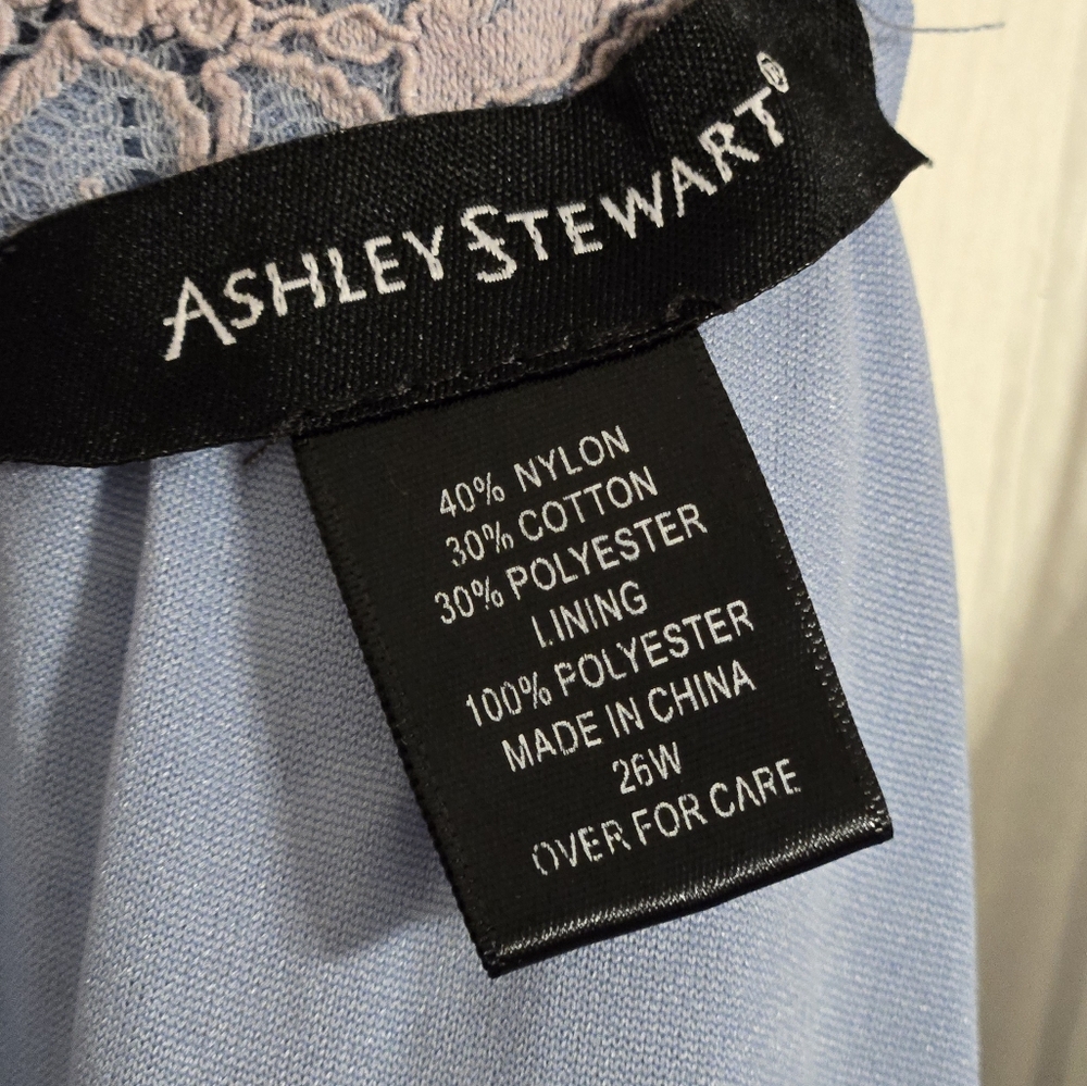 Ashley Stewart blue and white lace dress Sleeveless size 26W - Picture 8 of 10